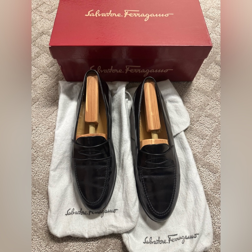 Salvatore Ferragamo Classic Black Men's Loafers